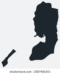 Palestine map. Just a simple border map. Shape of the country. Flat blank Palestine outline. Vector boundary illustration.
