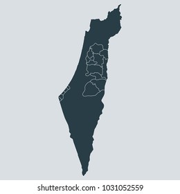 Palestine map on gray background vector, Palestine Map Outline Shape Gray on White Vector Illustration,
High detailed Gray illustration map Palestine.