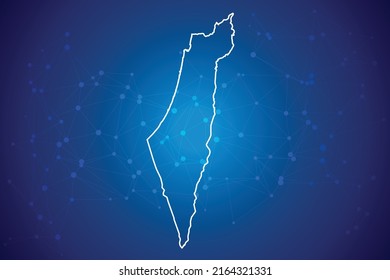 Palestine Map Technology Network Connection Background Stock Vector ...