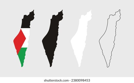 Palestine map that actually belongs to Palestine isolated vector