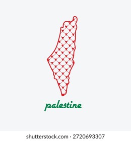 Mapa da Palestina com padrão de cultura triângulo perfeito para impressão, vestuário, adesivo, etc