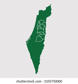 Palestine map vector, Abstract design vector illustration Eps 10. Green color palette color. High Detailed on white background.