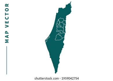 Palestine Map Vector Green Color On Stock Vector (Royalty Free) 1959042754