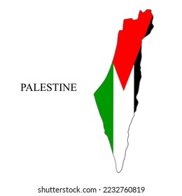 Palestine map vector illustration. Global economy. Famous country. Middle East. West Asia.