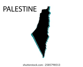 Palestine map vector illustration. Global economy. Famous country. Middle East. West Asia.