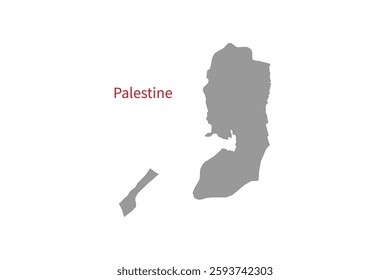 Palestine Map vector illustration. Palestine Map silhouette