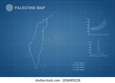 Mapa de Palestina - Mapa Mundial Plantilla vectorial internacional con estilo de contorno y color blanco aislado en el fondo del plano - Ilustraciones vectoriales 10