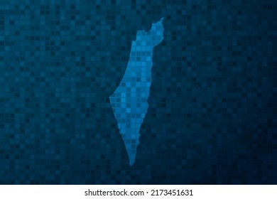 Palestine Map - World Map international vector template with technology style isolated on blue pixel background for education, design, website, infographic - Vector illustration eps 10