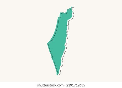 Palestine Map - World map International vector template with black and green geometric shapes and lines style isolated on white background for design, infographic - Vector illustration eps 10
