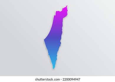 Palestine Map - World map International vector template with 3D, paper style including shadow and Gradient blue, purple color on grey background for design, infographic - Vector illustration eps 10