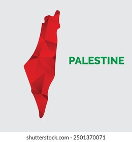 Palestine Map - World Map International vector template with white Red color isolated on White background - Vector illustration
