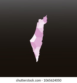 Palestine map-Purple map made of hexagon on black and gray background, gradient color. Vector illustration eps 10.