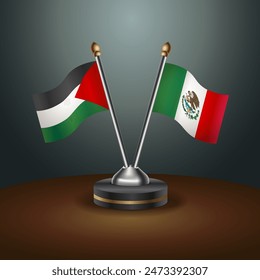 Palestine and Mexico table flags relation with gradient backgrund