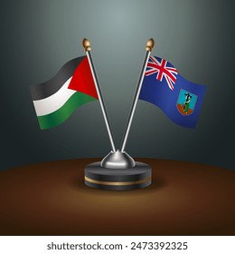 Palestine and Montserrat table flags relation with gradient backgrund