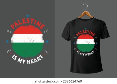 Palestine is my heart T-Shirt Design Free Download 