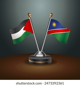 Palestine and Namibia table flags relation with gradient backgrund