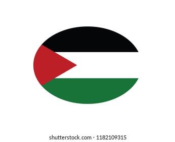 Palestine National Flag Circle Shape Country Stock Vector (Royalty Free ...