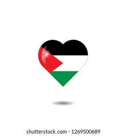 palestine national flag heart