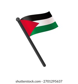 Bandera nacional de Palestina aislada, Ilustración vectorial	