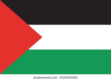 Palestine national flag vector illustration. Perfect for website design, app icons, logos, and UI elements. Palestinian official national flag.