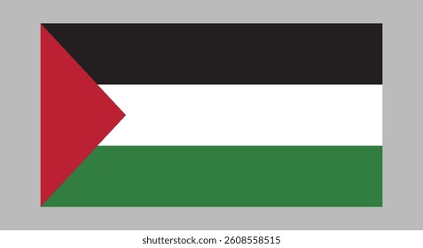 Palestine national flag vector illustration. Perfect for website design, app icons, logos, and UI elements. Palestinian official national flag.