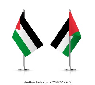 Palestine national flags vector illustration set isolated on white background. Realistic official palestinian symbol of country. Palestine Independence Day.