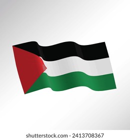 Palestine national Waving flag 3-Dimensional 
