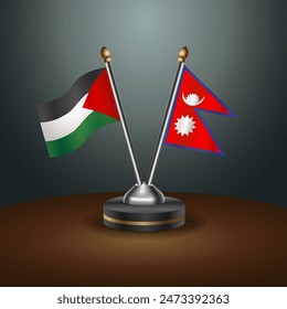 Palestine and Nepal table flags relation with gradient backgrund