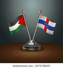 Palestine and Netherlands Antilles table flags relation with gradient backgrund
