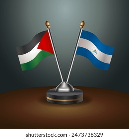 Palestine and Nicaragua table flags relation with gradient backgrund