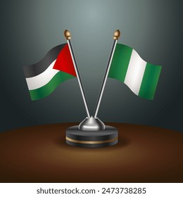 Palestine and Nigeria table flags relation with gradient backgrund