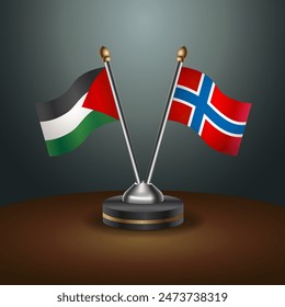 Palestine and Norway table flags relation with gradient backgrund