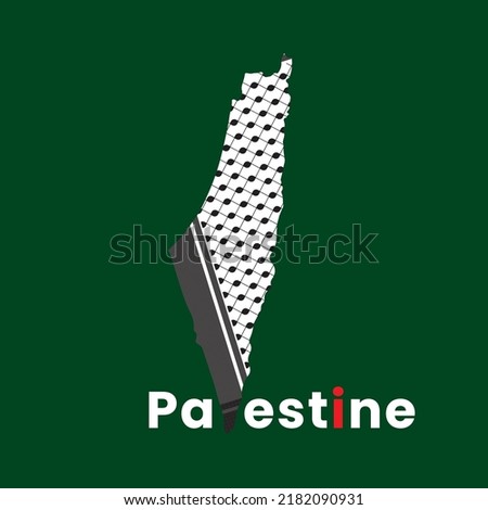 Palestine Official Map Design and Palestine Scarf Design