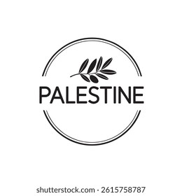 Palestine Olive Branch Logo Vector Illustration