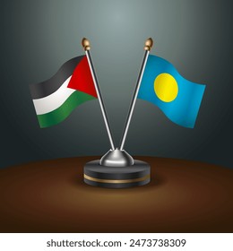 Palestine and Palau table flags relation with gradient backgrund