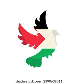 palestine peace dove vector isolated