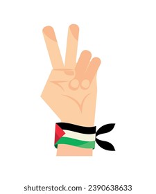 palestine peace hand vector isolated