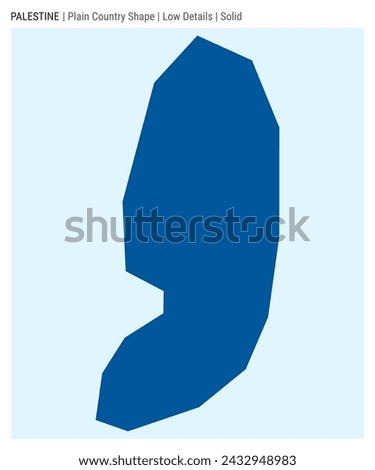 Palestine plain country map. Low details. Solid style. Shape of Palestine. Vector illustration.