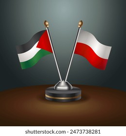 Palestine and Poland table flags relation with gradient backgrund