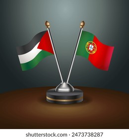 Palestine and Portugal table flags relation with gradient backgrund