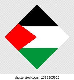 Palestine rhombus flag. Vector illustration.