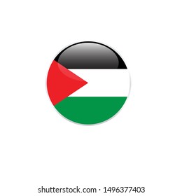 Palestine   round flag . closy flag of Palestine  - vector button. 