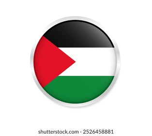 Symbol der palästinensischen Rundfahne. Runde Kreis Nationalflagge von Palestine. Vektorgrafik
