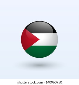 Palestine round flag. Vector illustration.
