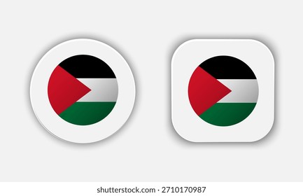 Icono de Botón de bandera nacional redondeada de Palestina