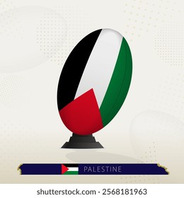 Palestine Rugby Ball on Rugby Kicking Tees with Modern Design. Illustration perfect for sports, national pride, and rugby-related projects.