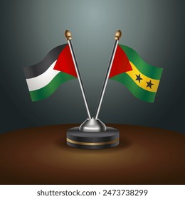 Palestine and Sao Tome and Principe table flags relation with gradient backgrund