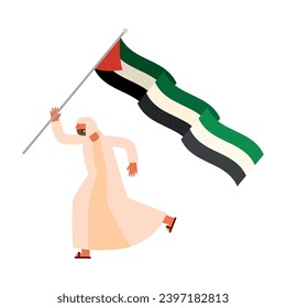 palestine save man with flag design vector isolated
