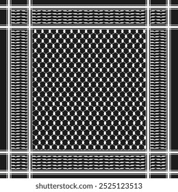 Palestina Padrão de cachecol árabe kufiya preto e branco