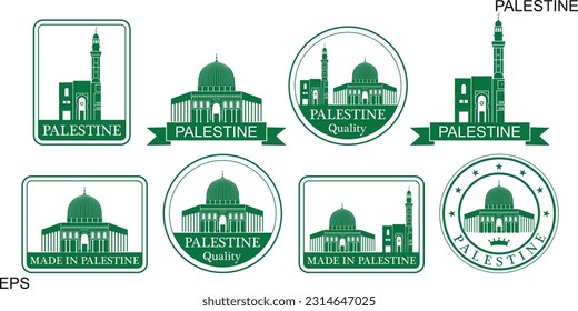 Palestine set. Isolated Palestine on white background